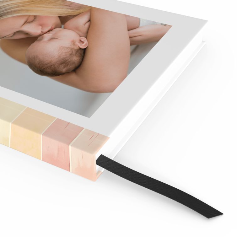 Colourful notebook cover design with one photo, ideal for personalisation, by Utterly Printable.