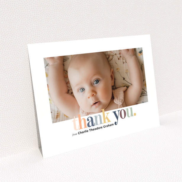 Baby thank you card design reverse side Landscape no photos