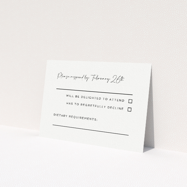 Refined Sophisticated Soirée RSVP Card - Wedding Stationery by Utterly Printable. This is a view of the front