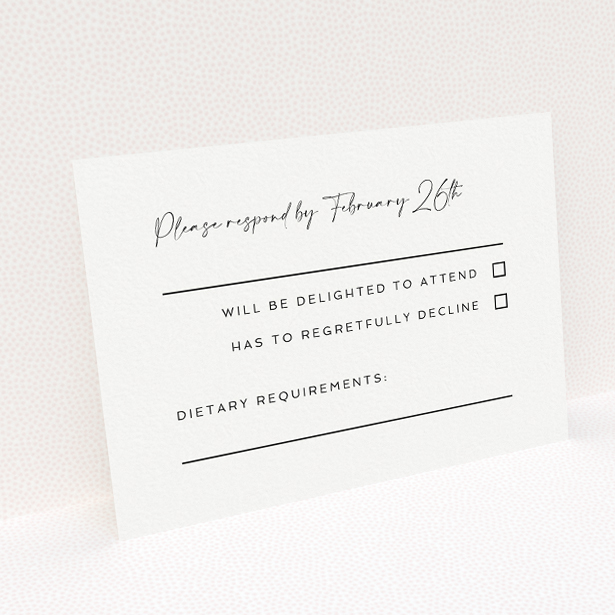 Refined Sophisticated Soirée RSVP Card - Wedding Stationery by Utterly Printable. This is a view of the back