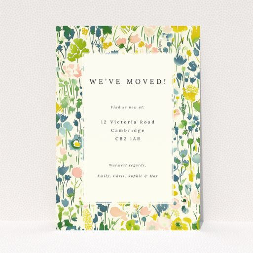 Floral change of address card with no photos