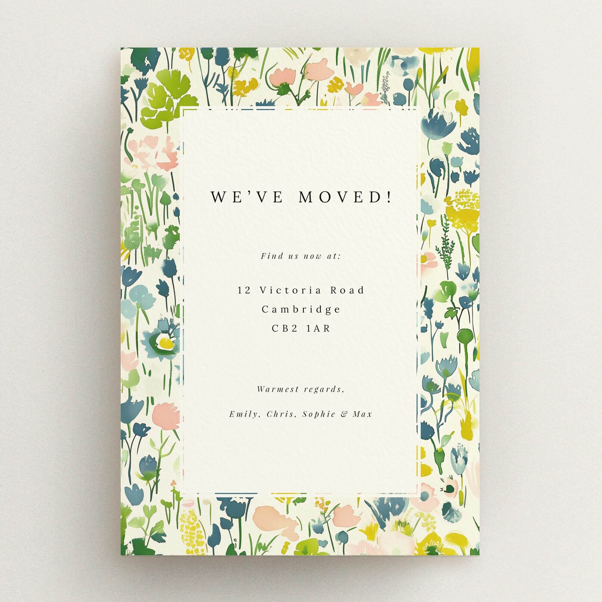 Spring Blossom Update in Change of Address cards