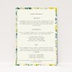Springtime Florals wedding information insert card with delicate watercolour florals in a pastel palette. This is a view of the front
