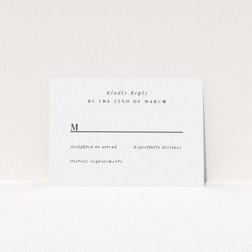 Stained Glass RSVP card - Blend of tradition and modernity with minimalist aesthetic and hand-scripted typography for wedding response card. This is a view of the front