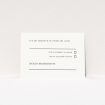 Stamped Classic RSVP Card - Elegant Wedding Response Card. This is a view of the front