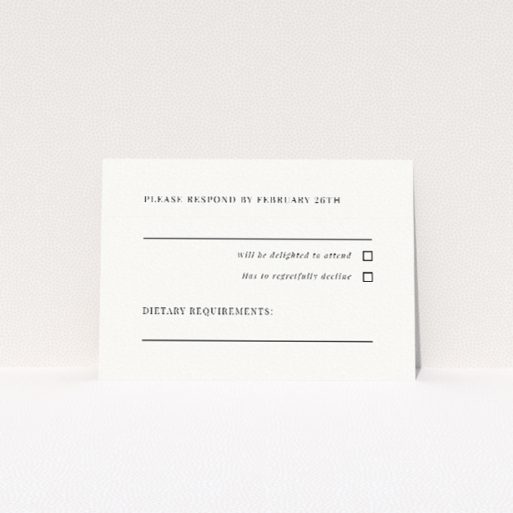 Stamped Classic RSVP Card - Elegant Wedding Response Card. This is a view of the front
