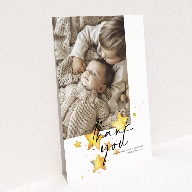 Baby thank you card reverse side design named Portrait with no photos