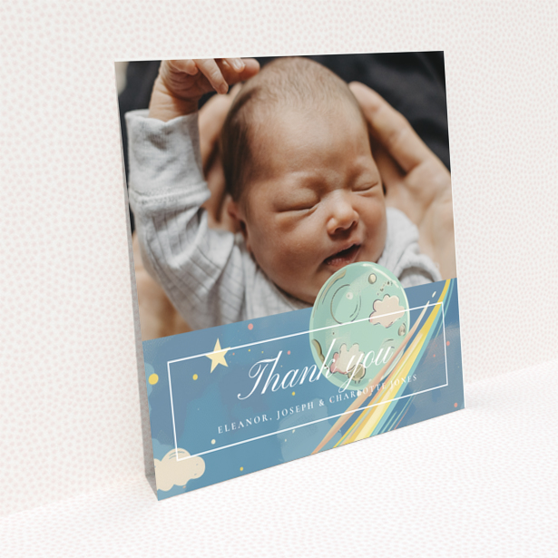Baby thank you card reverse side design with no photos - Square