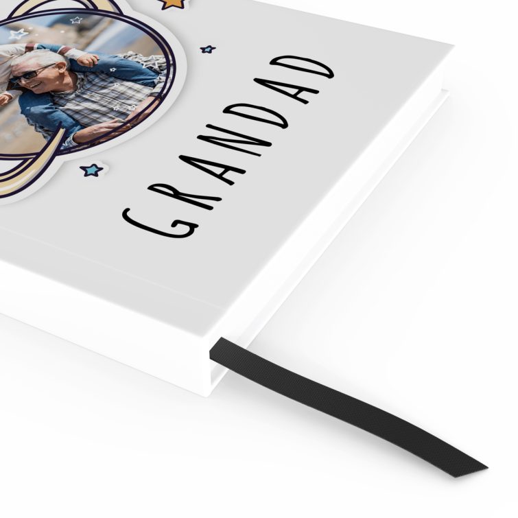 Personalised grandad notebook cover design featuring one photo, ideal for gifts.