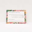 Summer Garden Party RSVP Card - Floral Wedding Response Card. This is a view of the front