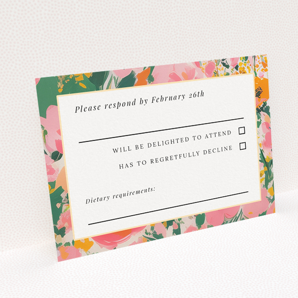 Summer Garden Party RSVP Card - Floral Wedding Response Card. This is a view of the back