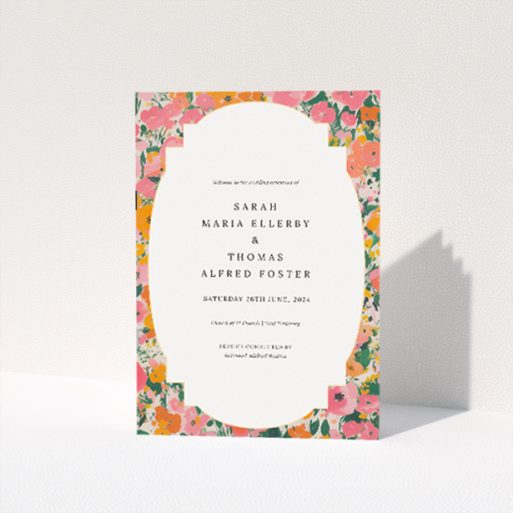 Radiant Summer Garden Party Wedding Order of Service Booklet Template. This is a view of the front