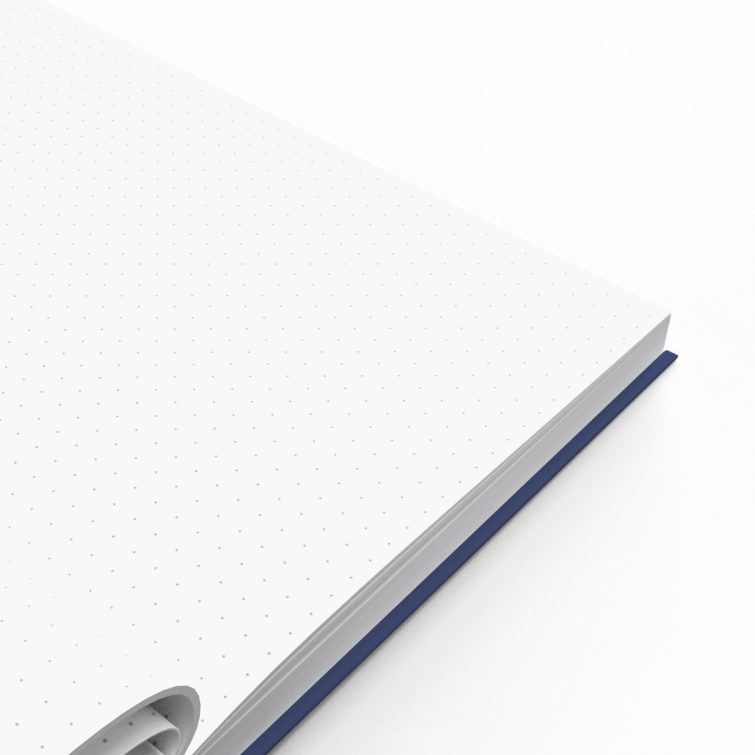 Customisable blue notebook cover design with one photo for personalised stationery by Utterly Printable.