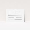 RSVP card with serene natural aesthetics, soft neutral palette, and delicate illustrations, embodying understated sophistication for a tranquil tone on your special day. Explore the Summer Shade suite for graceful and timeless wedding stationery This is a view of the front