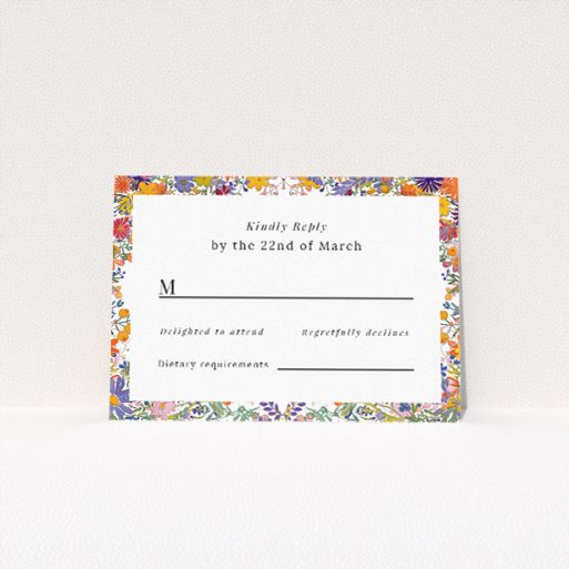 Summerfield Bloom RSVP Card Template - Cheerful Wedding Stationery. This is a view of the front