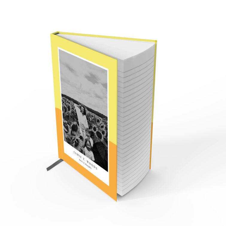 Colourful portrait notebook with one photo on cover design by Utterly Printable.