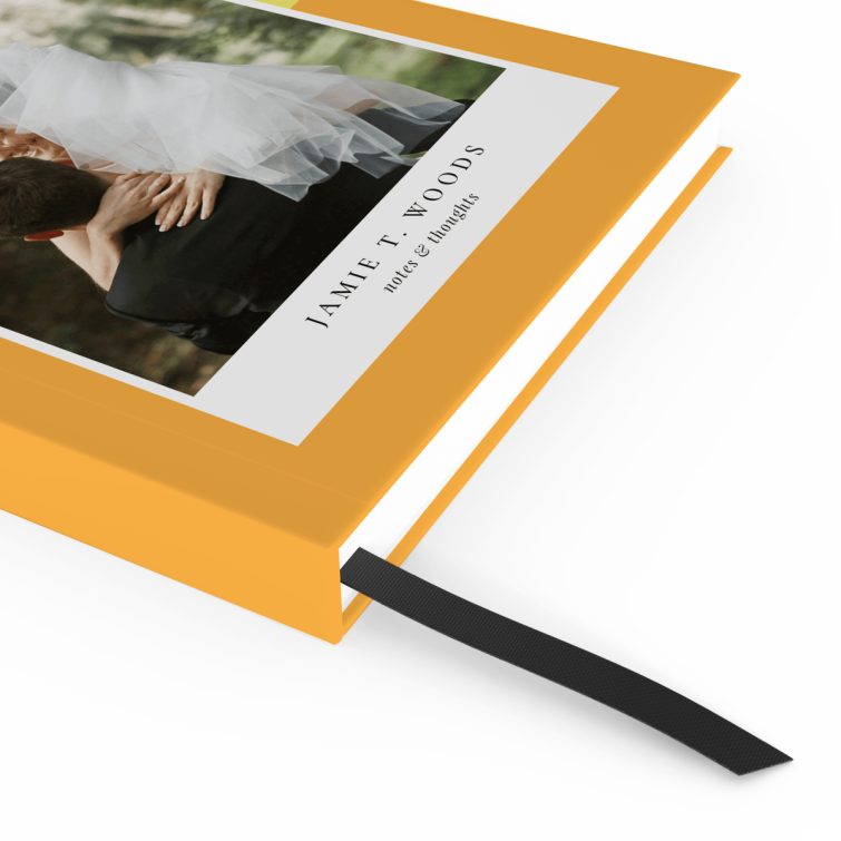 Colourful custom wedding notebooks design with one photo on the cover by Utterly Printable.