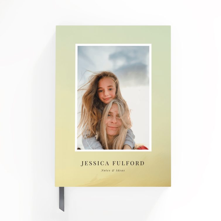 Personalised portrait notebook design by Utterly Printable featuring one photo on the cover spread.