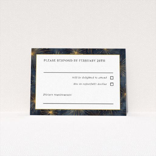 Supernova RSVP Cards - Celestial Wedding Response Cards. This is a view of the front