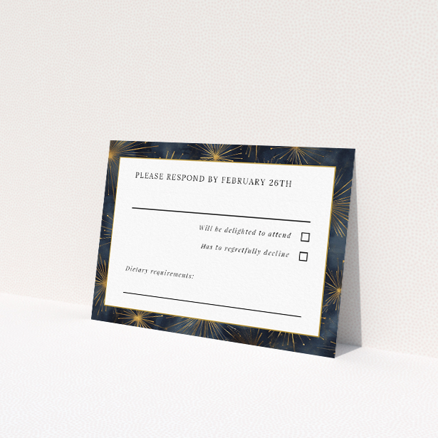 Supernova RSVP Cards - Celestial Wedding Response Cards. This is a view of the front