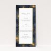 Supernova wedding menu template - inspired by the grandeur of the cosmos for a luxurious wedding experience. This is a view of the front