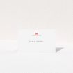A table place card design called "Big Love". It is an 85 x 55mm card in a landscape orientation. "Big Love" is available as a folded card, with tones of white and red.