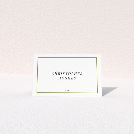 Table Place Card Design - "Simple Gold" A table place card design called "Simple Gold". It is an 85 x 55mm card in a landscape orientation. "Simple Gold" is available as a folded card, with tones of gold and white.