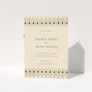Utterly Printable Tapestry Wedding Order of Service A5 Portrait Booklet - Navy Blue and Gold Diamond Motifs on Warm Parchment Background with Serif Typeface. This is a view of the front