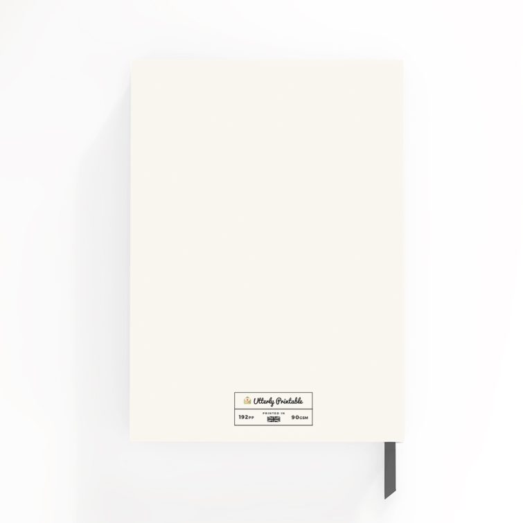 Portrait orientation personalised notebooks design with four photos, ideal for storing thoughts and ideas, from Utterly Printable.