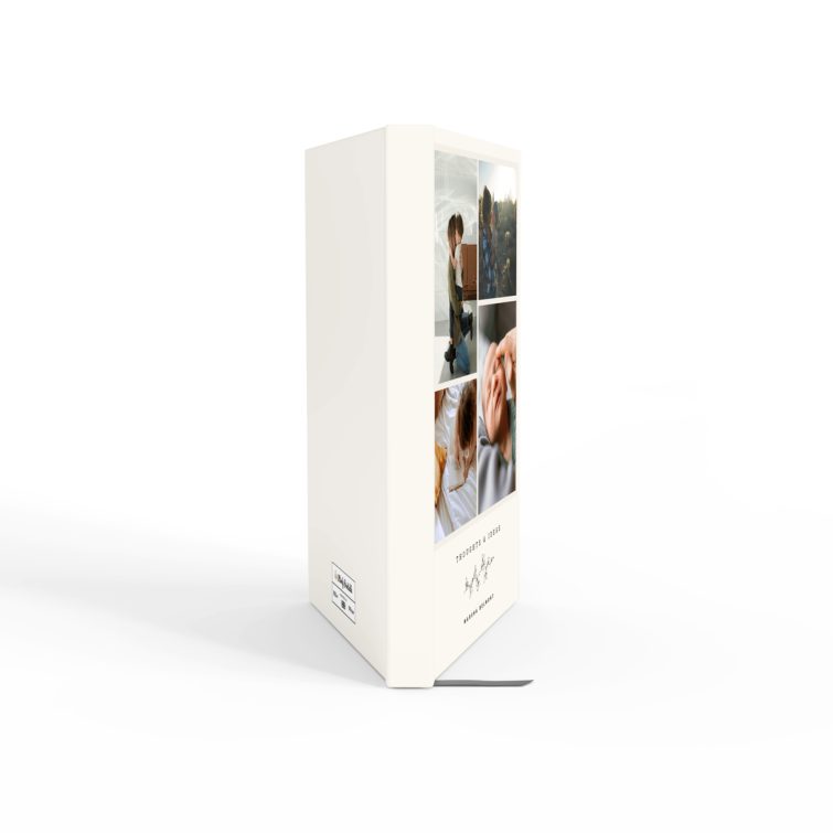 Personalised notebooks design with four photos on the cover spread by Utterly Printable.