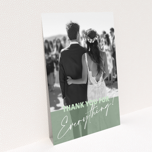 Wedding thank you card reverse side design with no photos Portrait