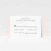 RSVP card from the Thistle Simple wedding stationery suite - minimalist design with clean lines and delicate thistle illustration. This is a view of the front