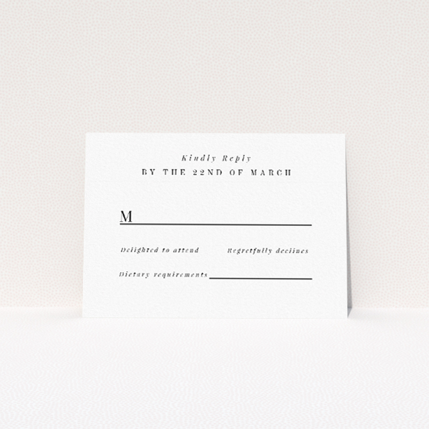 RSVP card from the Thistle Simple wedding stationery suite - minimalist design with clean lines and delicate thistle illustration. This is a view of the front