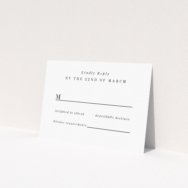 RSVP card from the Thistle Simple wedding stationery suite - minimalist design with clean lines and delicate thistle illustration. This is a view of the back