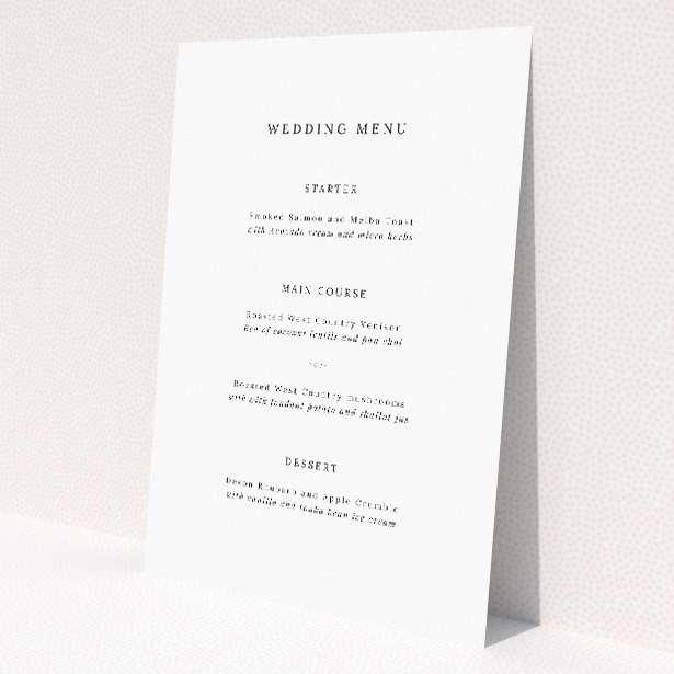 Minimalist Thistle Simple Wedding Menu Template with Clean Lines. This is a view of the front