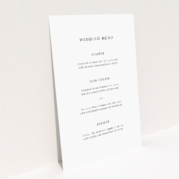 Minimalist Thistle Simple Wedding Menu Template with Clean Lines. This image shows the front and back sides together