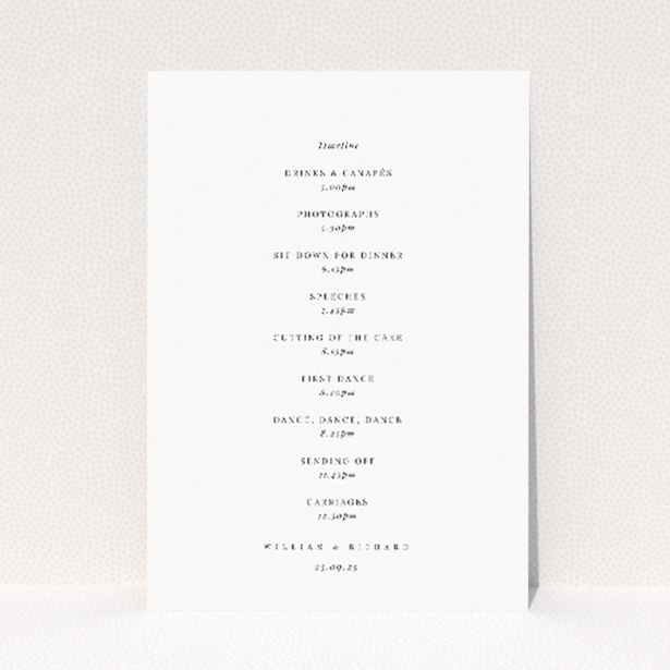 Minimalist Thistle Simple Wedding Menu Template with Clean Lines. This image shows the front and back sides together