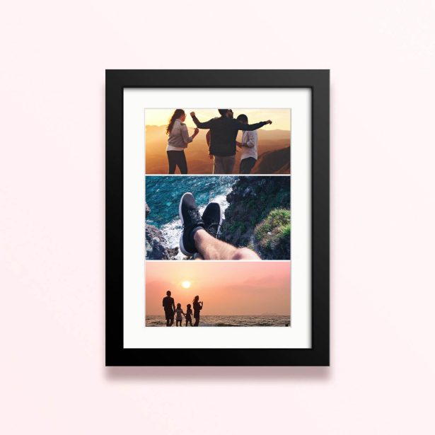 Framed and mounted photo print with two images for a personalised gift.