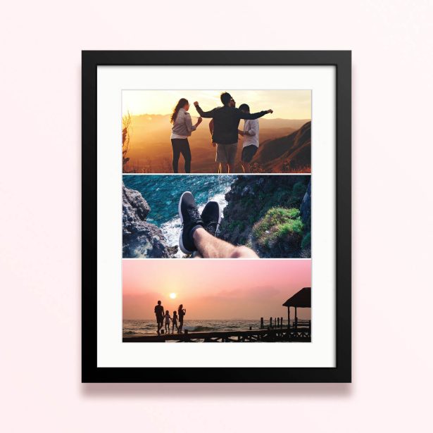 Framed and mounted photo print with two images for a personalised gift.