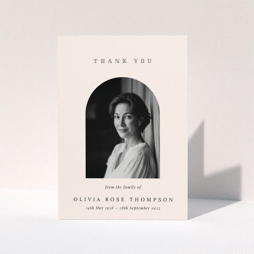 Elegant Funeral Thank You Funeral thank you card design with one photo in an elegant layout