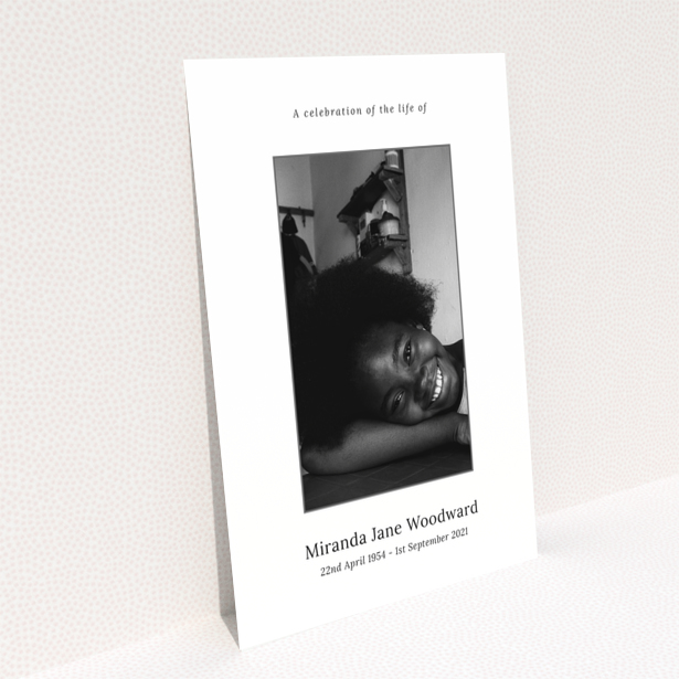 Funeral announcement design with photo
