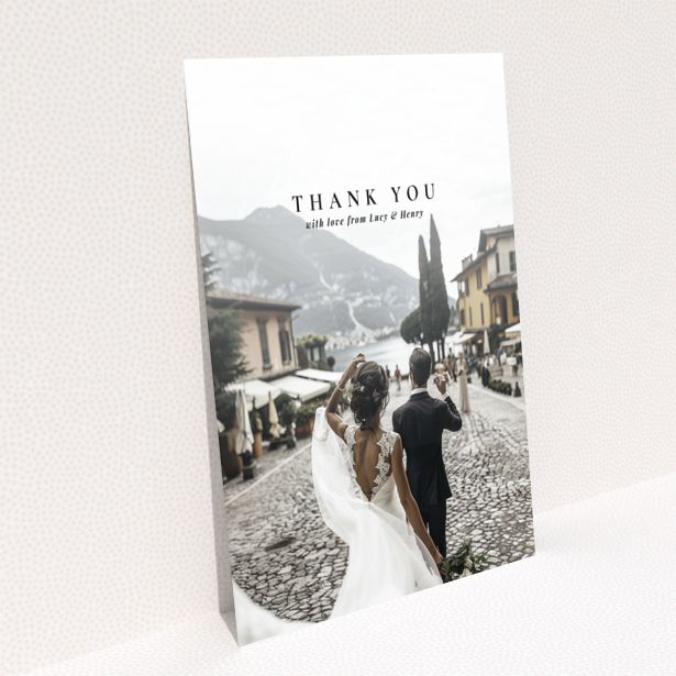 Wedding thank you card design named Portrait with no photos