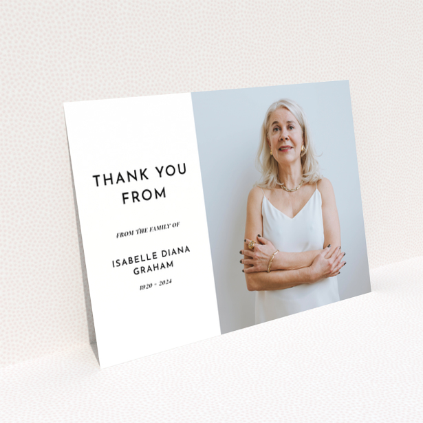 Funeral thank you card design reverse side with no photos - Landscape