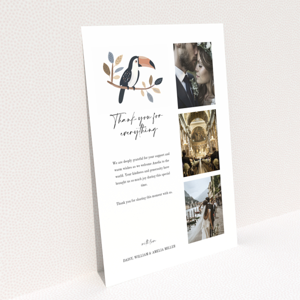 Baby thank you card design with no photos - Portrait - reverse side