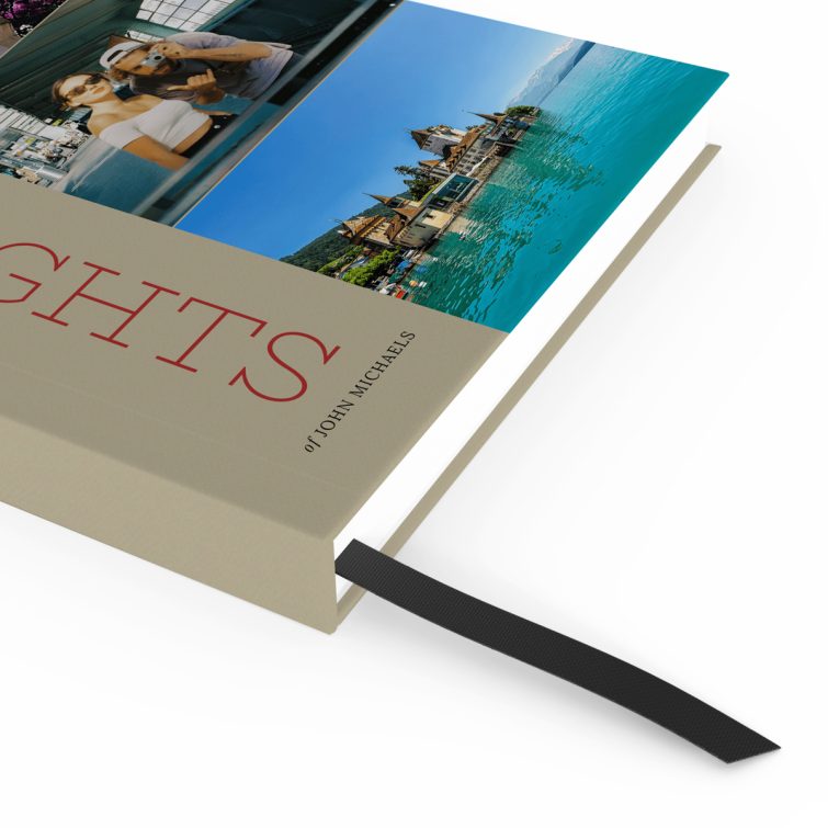 Personalised notebooks design with three photos on cover by Utterly Printable