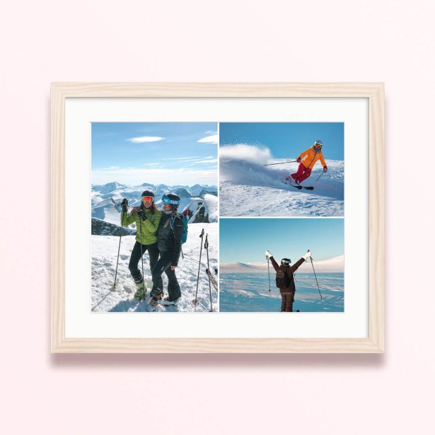 triple adventure framed mounted photo print skiing design 400x300 landscape wood - Triple Adventure