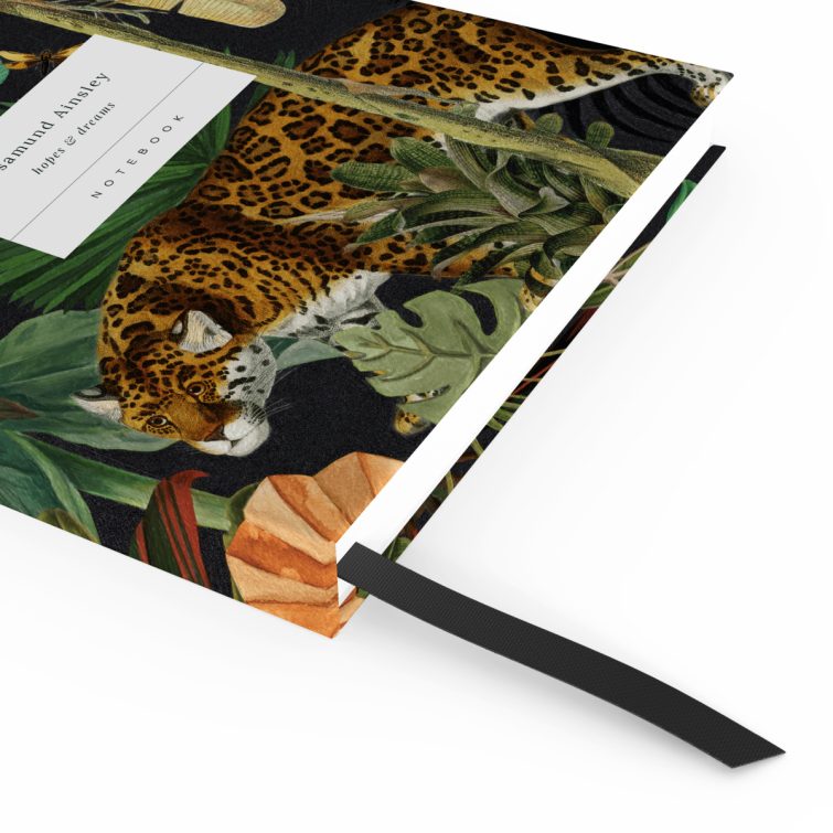 Jungle-themed personalised notebook cover design with one photo, perfect for stylish stationery lovers.