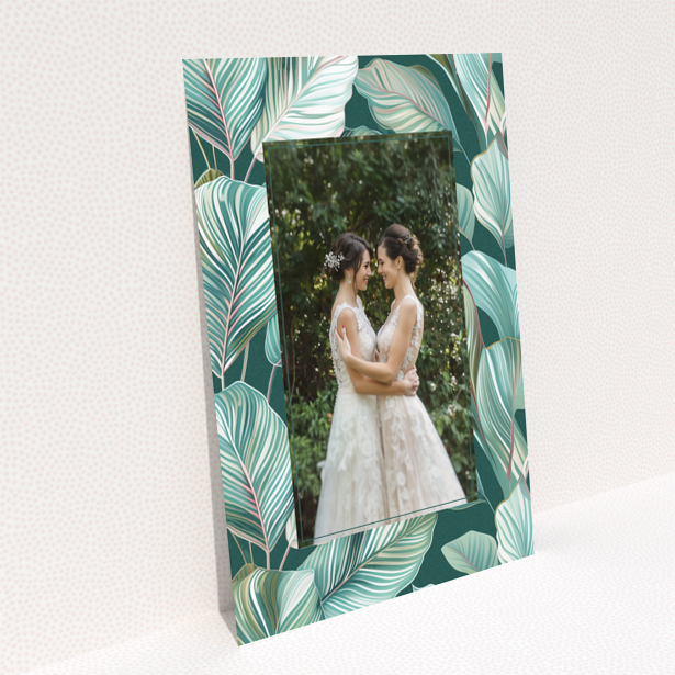 Wedding thank you card design back page titled Portrait with no photos