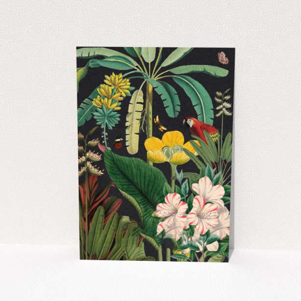 Colourful tropical design on change of address card reverse side from utterly printable with Portrait theme