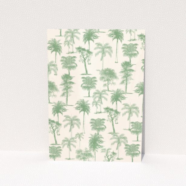 Change of address card design called Portrait with palm tree pattern on back side, no photos present